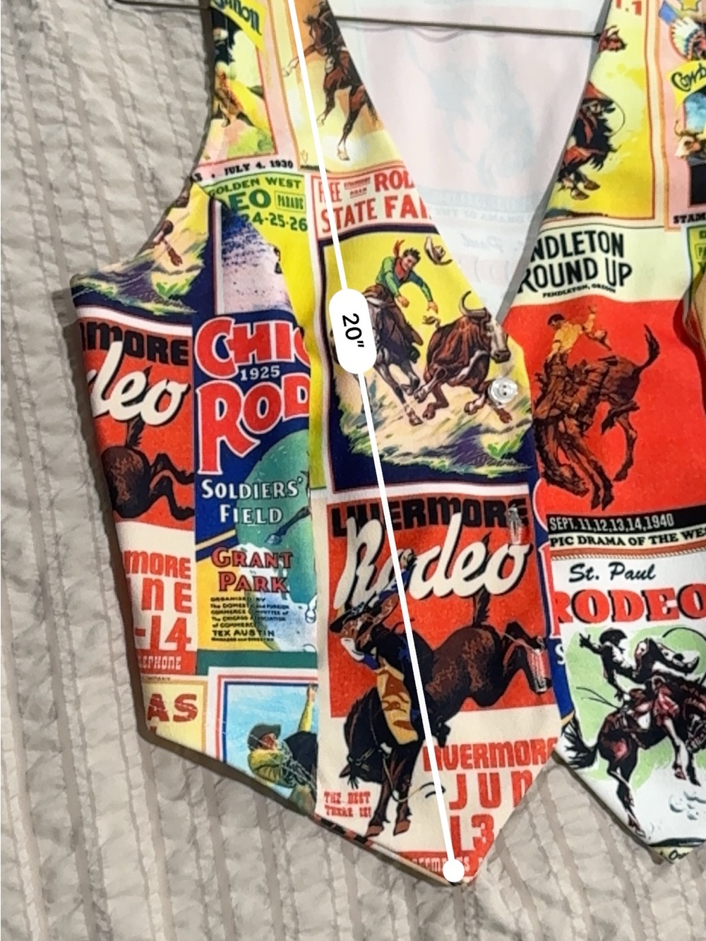 Retro Rodeo Print Women's Top - Picture 6 of 7